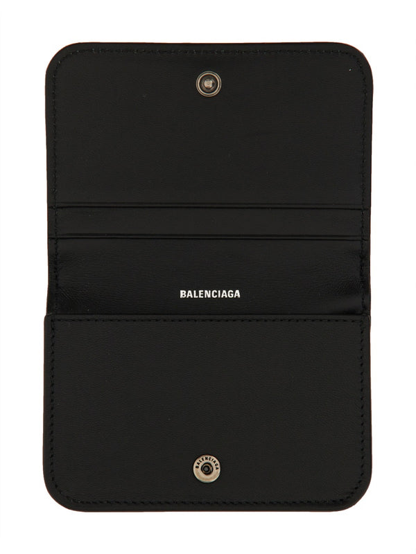 Card Holder Monk Black Domesticated Lamb Leather Wallets & Purses