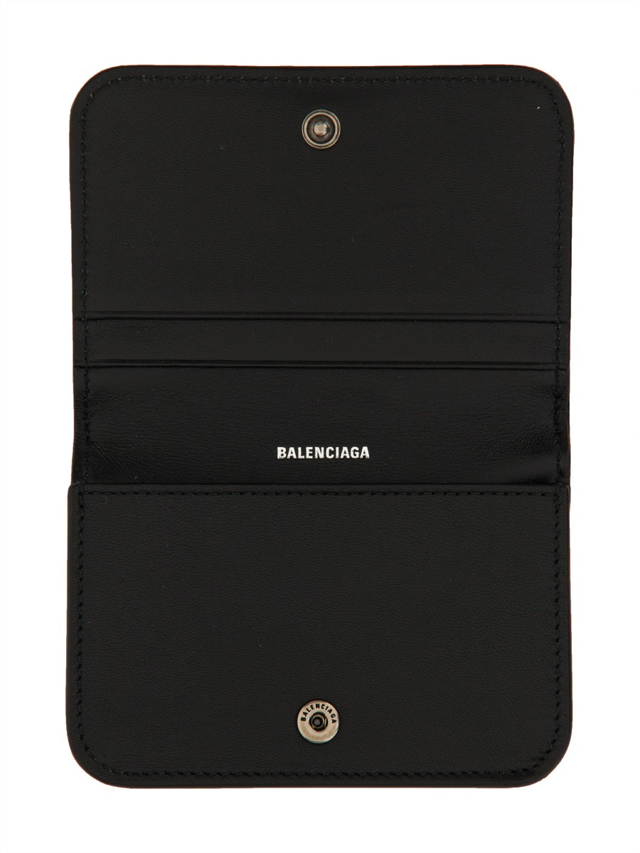 Card Holder Monk Black Domesticated Lamb Leather Wallets & Purses