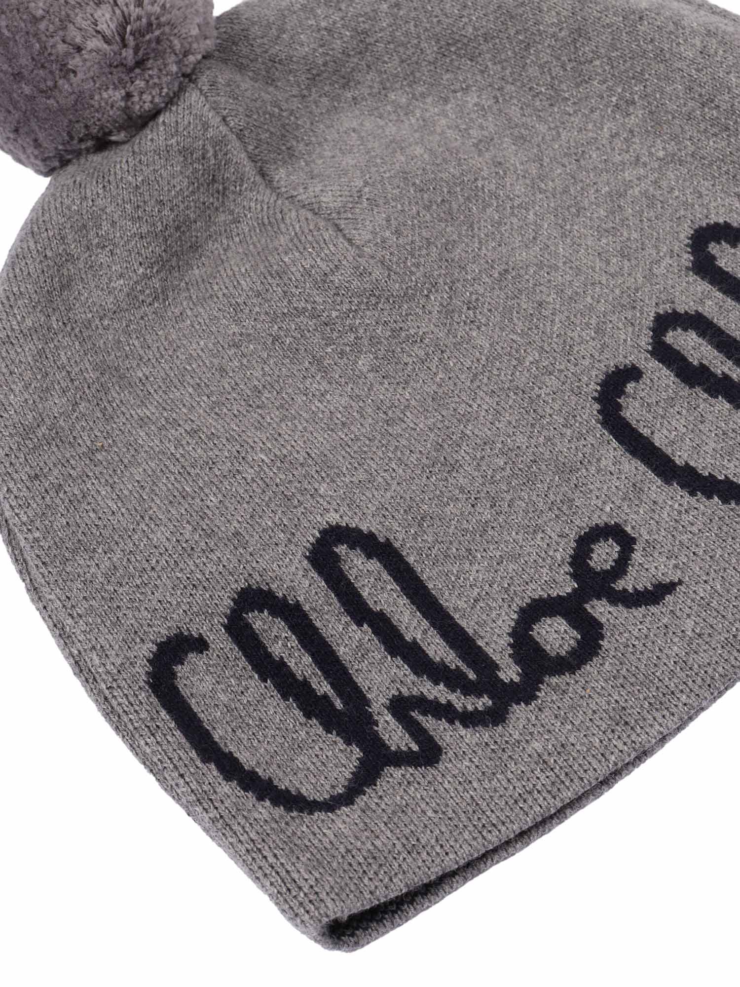 CAP Grey Cotton Fabric 2 Wool Hat