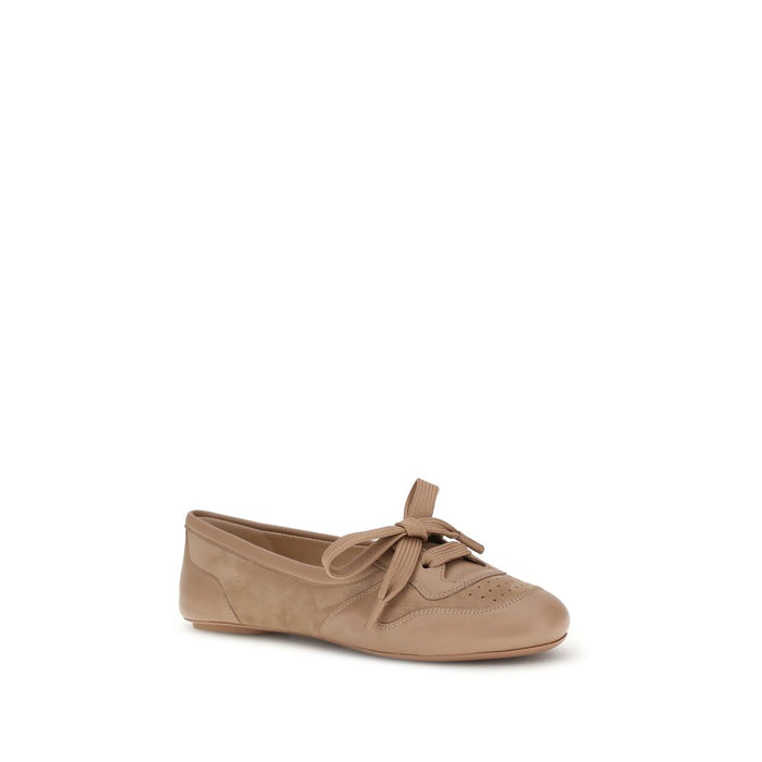 Gianvito Rossi 100% Calf Leather Bos Taurus ballet flat in beige — view 2