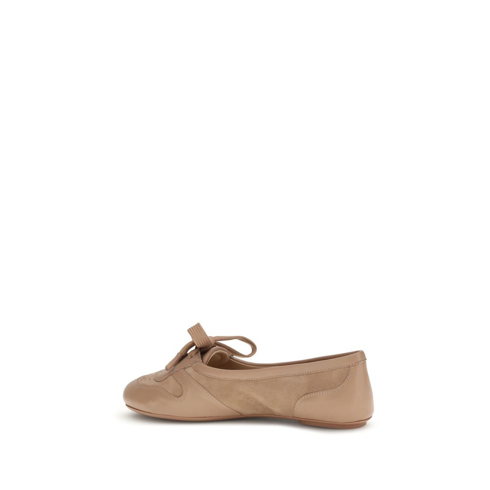 Gianvito Rossi 100% Calf Leather Bos Taurus ballet flat in beige — view 3