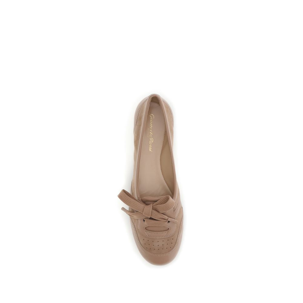 Gianvito Rossi 100% Calf Leather Bos Taurus ballet flat in beige — view 4