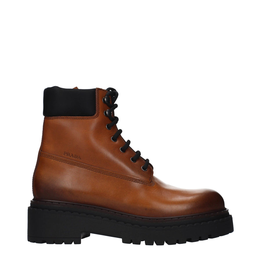 Prada Leather ankle boot in brown