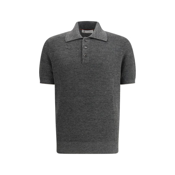 Brunello Cucinelli 100% Cotton polo shirt in gray