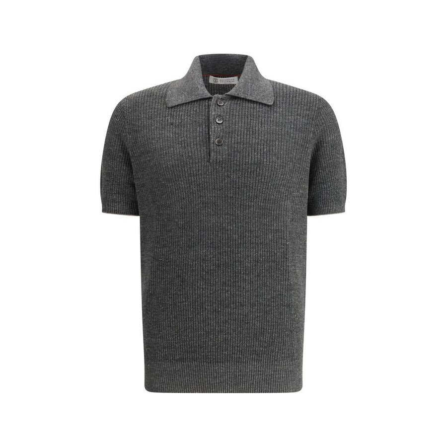 Brunello Cucinelli 100% Cotton polo shirt in gray