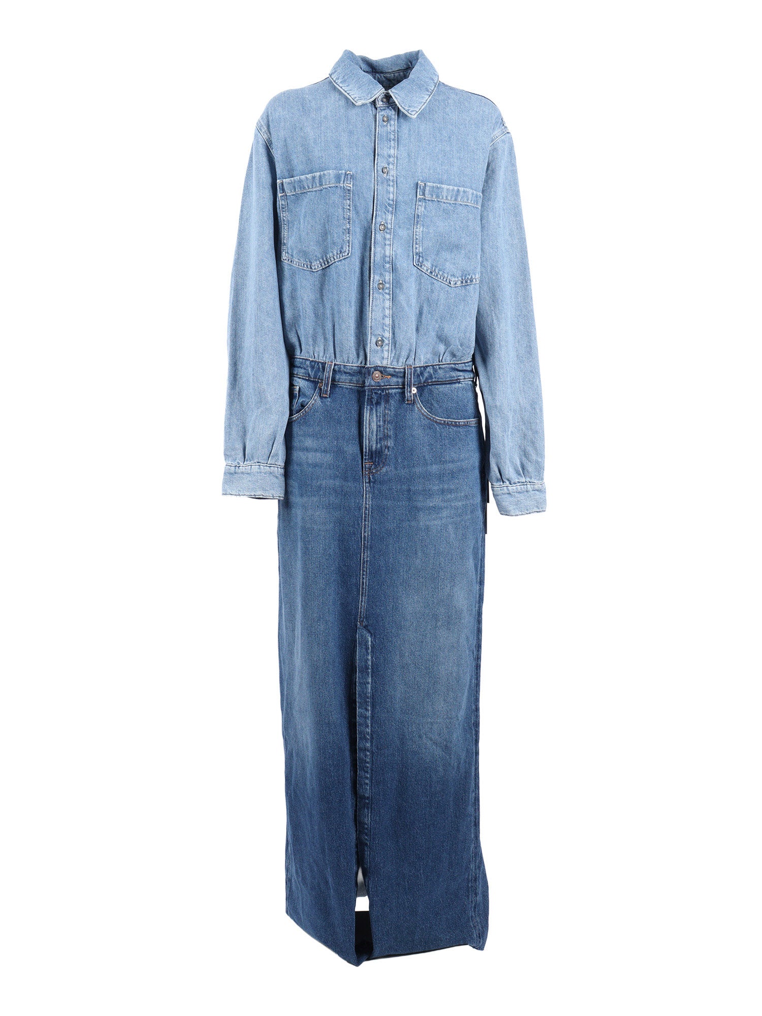 Maxi Dress Ipanema Blue Cotton Linen Long