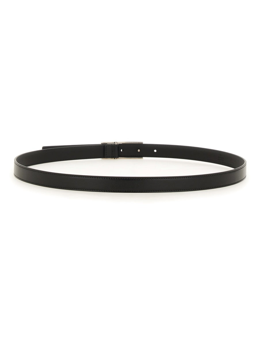 Belt With Buckle Calf Skin Black