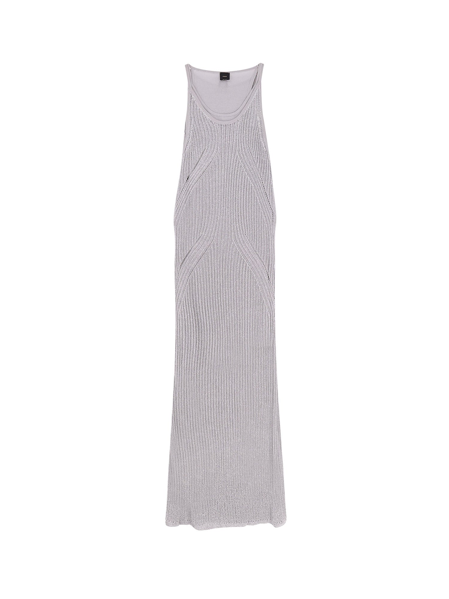 Pinko Dresses Grey Viscosa Fibra Metallizzata