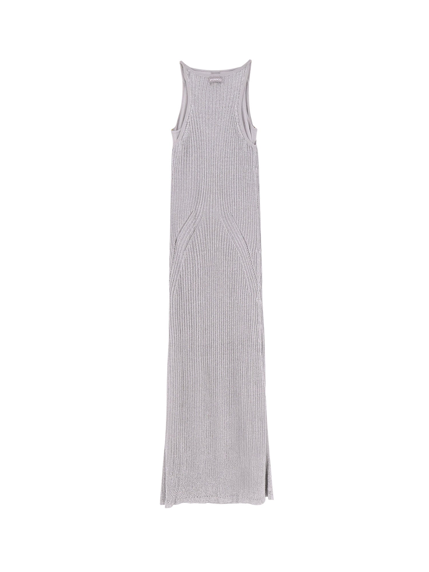 Pinko Dresses Grey Viscosa Fibra Metallizzata