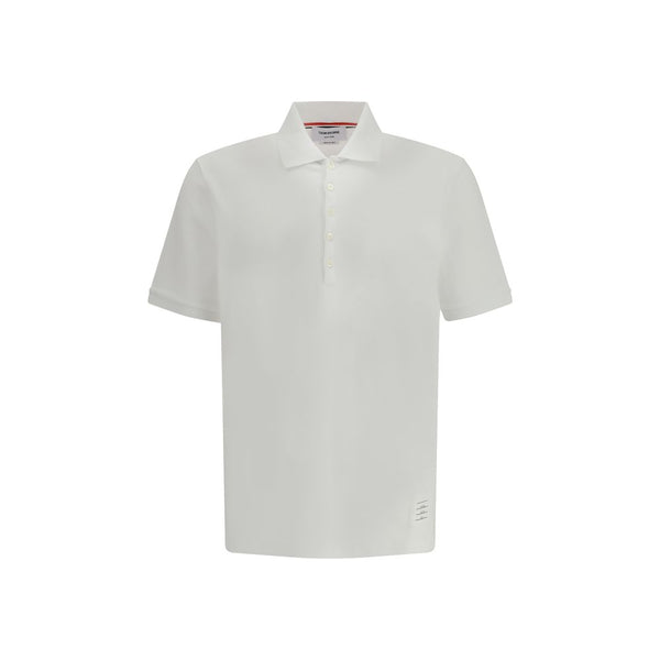 Thom Browne 100% Cotton polo shirt in white
