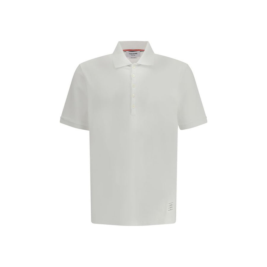 Thom Browne 100% Cotton polo shirt in white