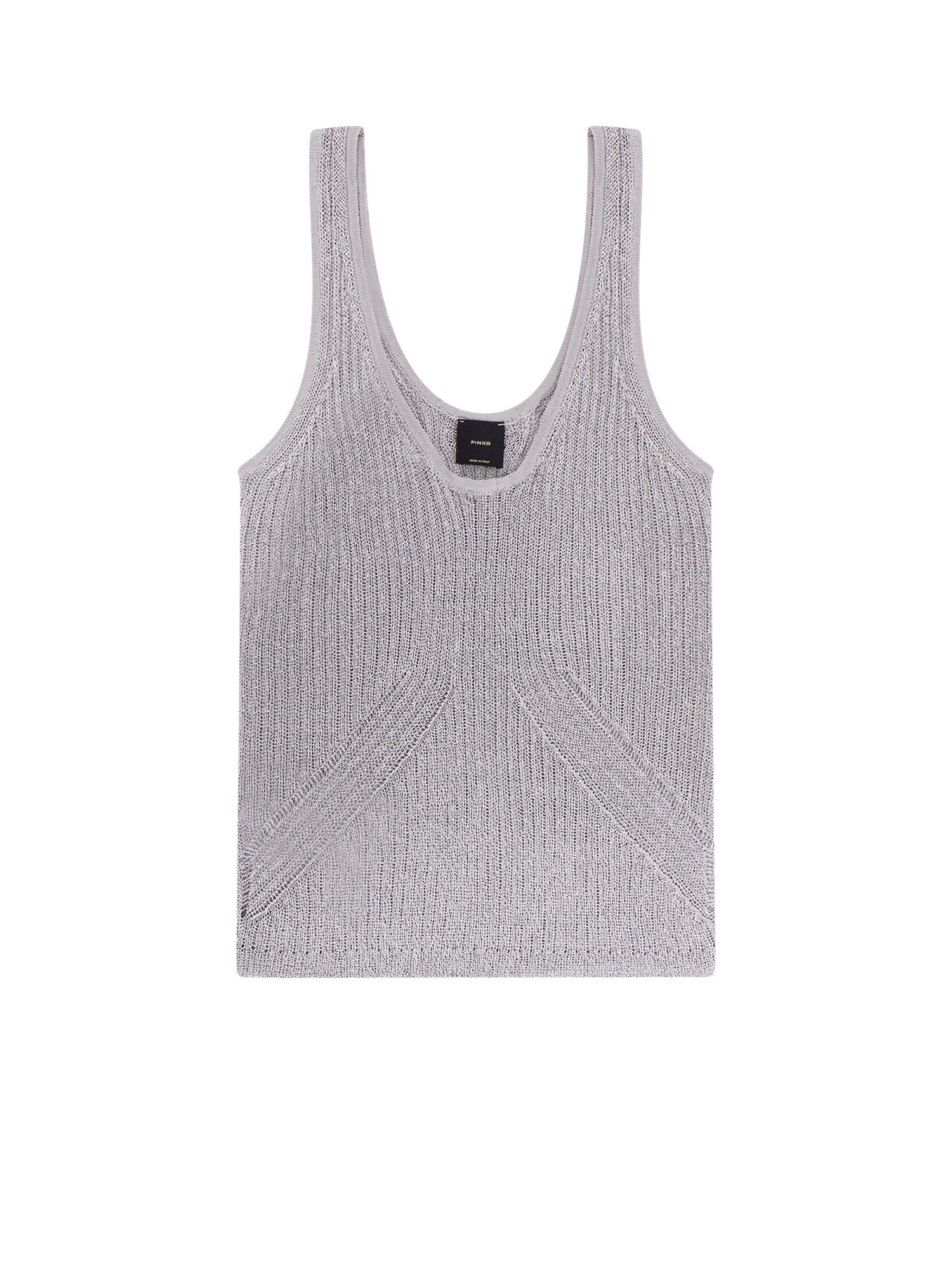 Pinko T-shirts and Polos Grey Viscosa Fibra Metallizzata