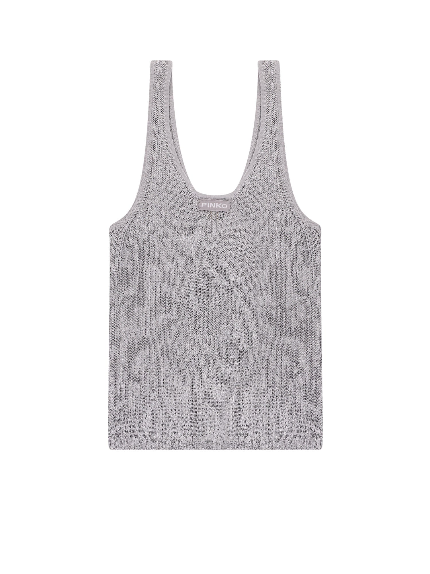 Pinko T-shirts and Polos Grey Viscosa Fibra Metallizzata