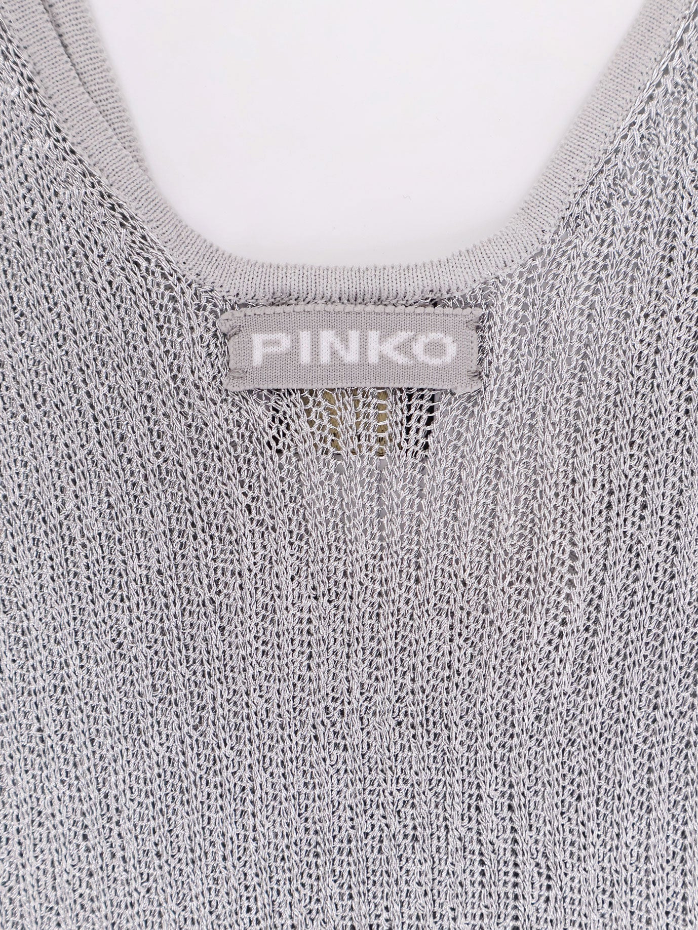 Pinko T-shirts and Polos Grey Viscosa Fibra Metallizzata