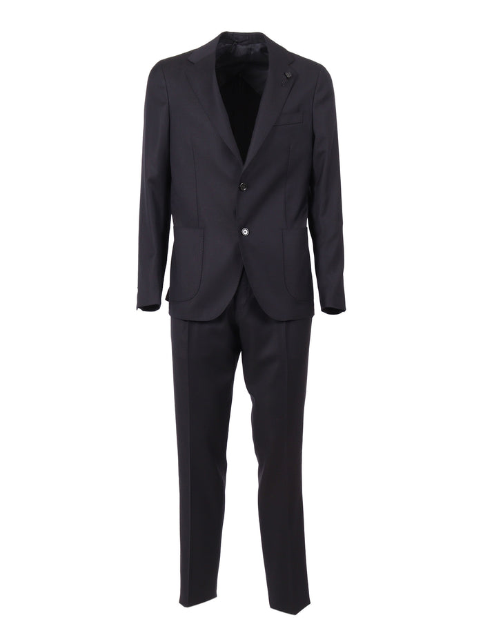 Iconic Drop 7 Reg Suit Blue Pure Virgin Wool Single Breasted Dress