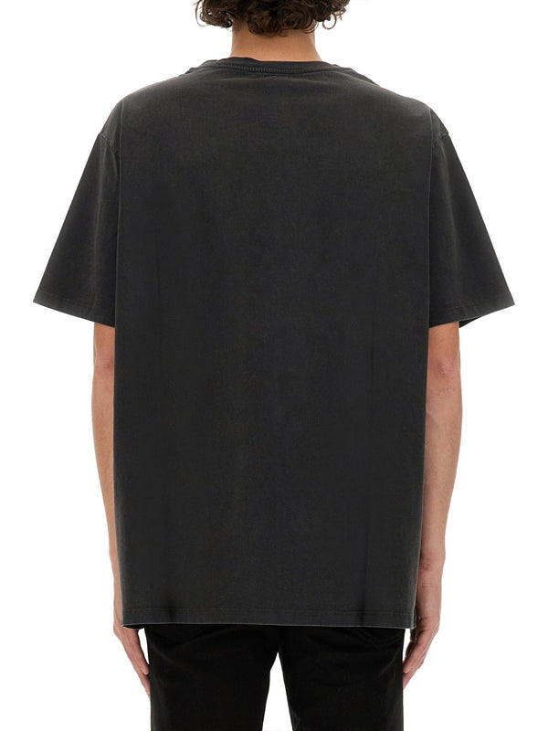 Logo Oversized T-Shirt Charcoal Cotton T-shirts