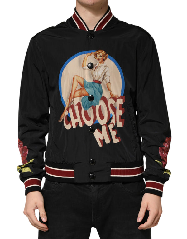 Dolce & Gabbana 100% Nylon bomber jacket in black