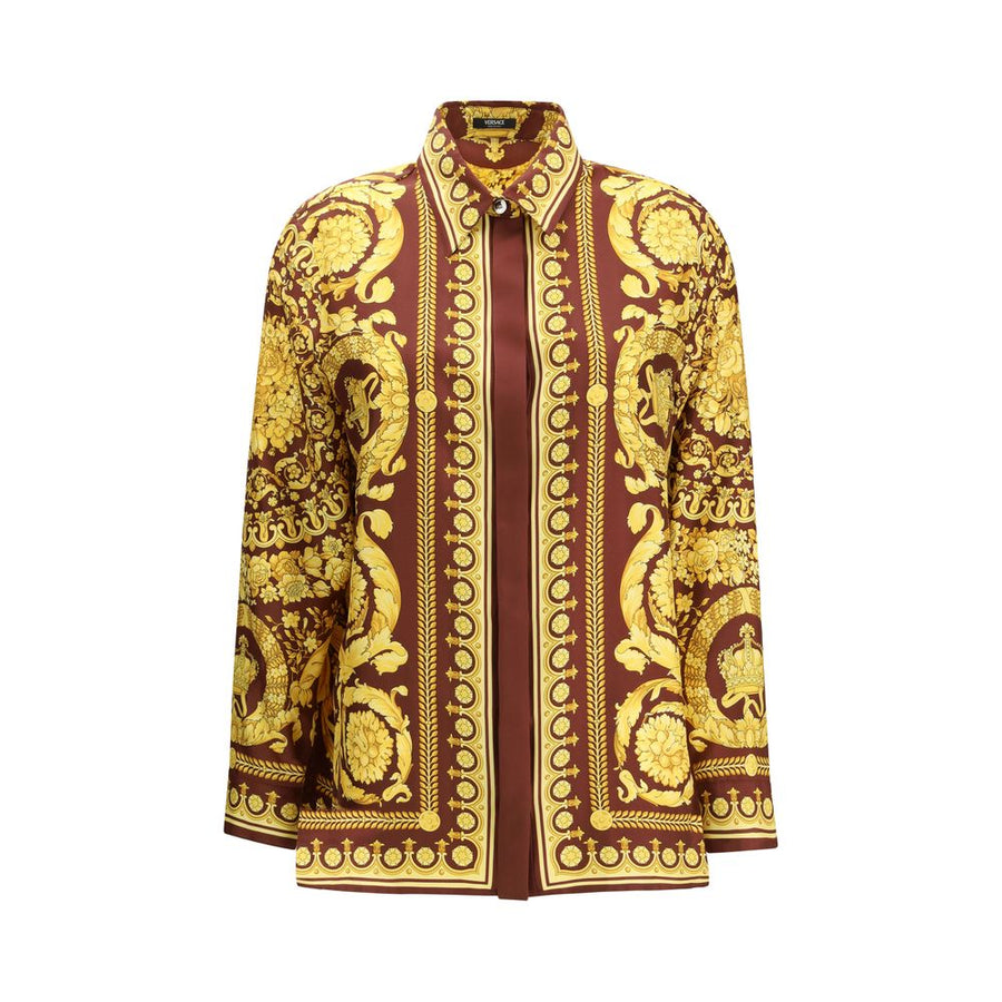 Versace 100% Silk shirt in bordeaux