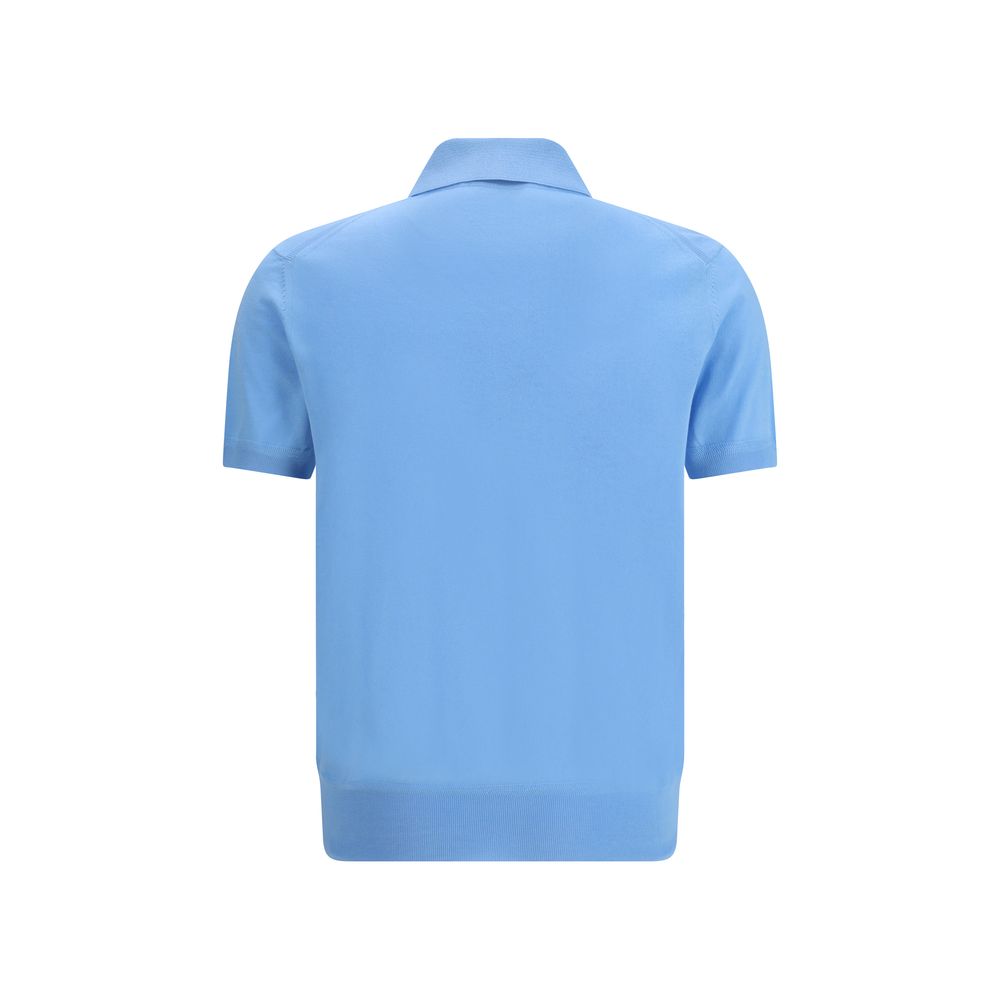 Tom Ford 100% Cotton polo shirt in blue — view 2