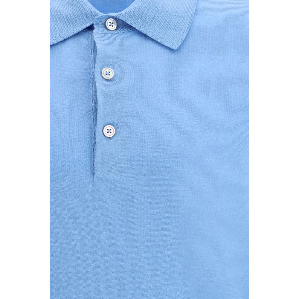 Tom Ford 100% Cotton polo shirt in blue — view 3