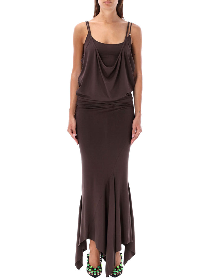 Midi dress Dark Brown Viscose