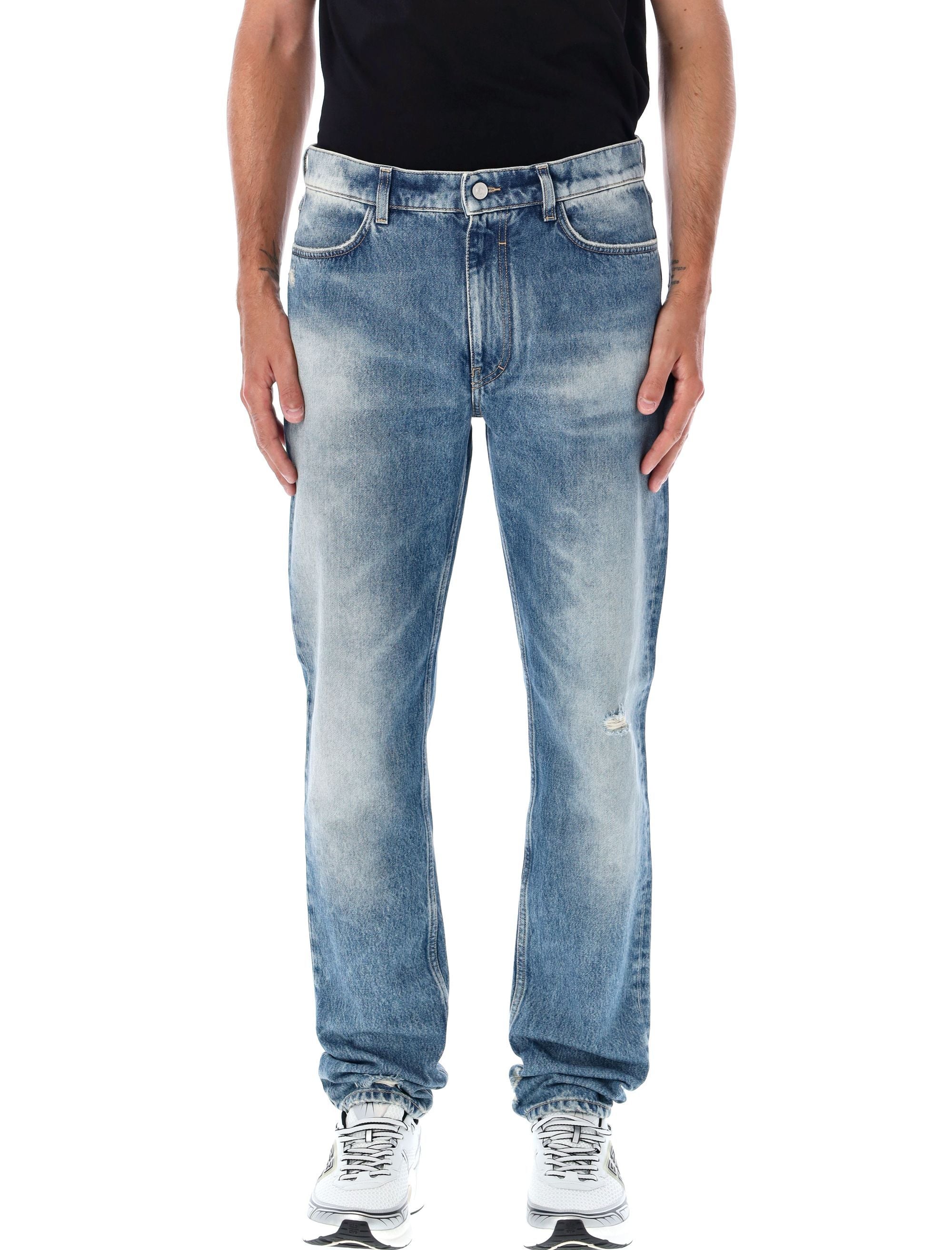 Strongly wash slim denim Ocean Blue Cotton Jean