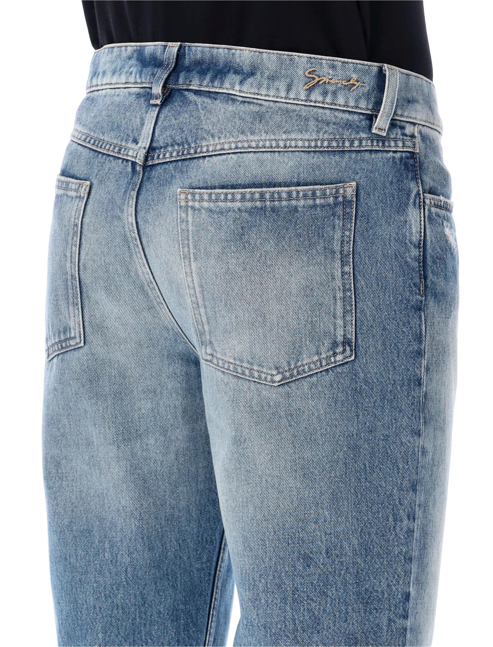 Strongly wash slim denim Ocean Blue Cotton Jean