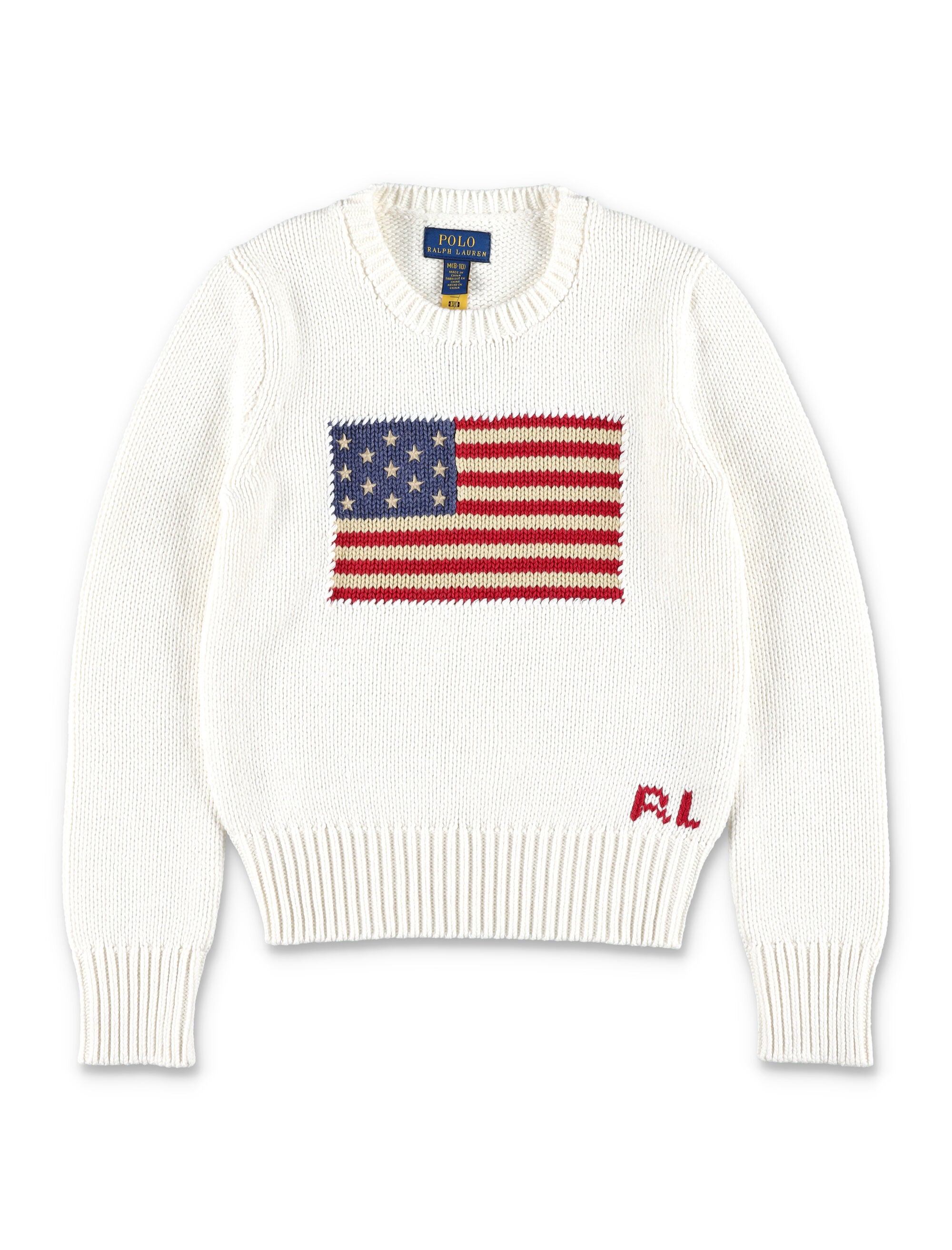 Kid - Flag knit White Cotton Sweater