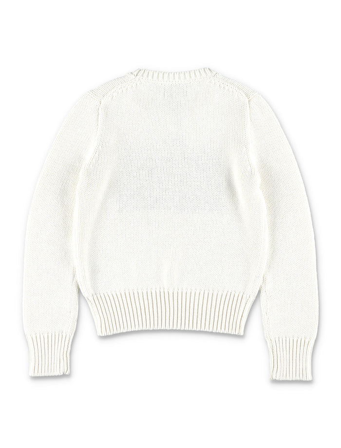 Kid - Flag knit White Cotton Sweater