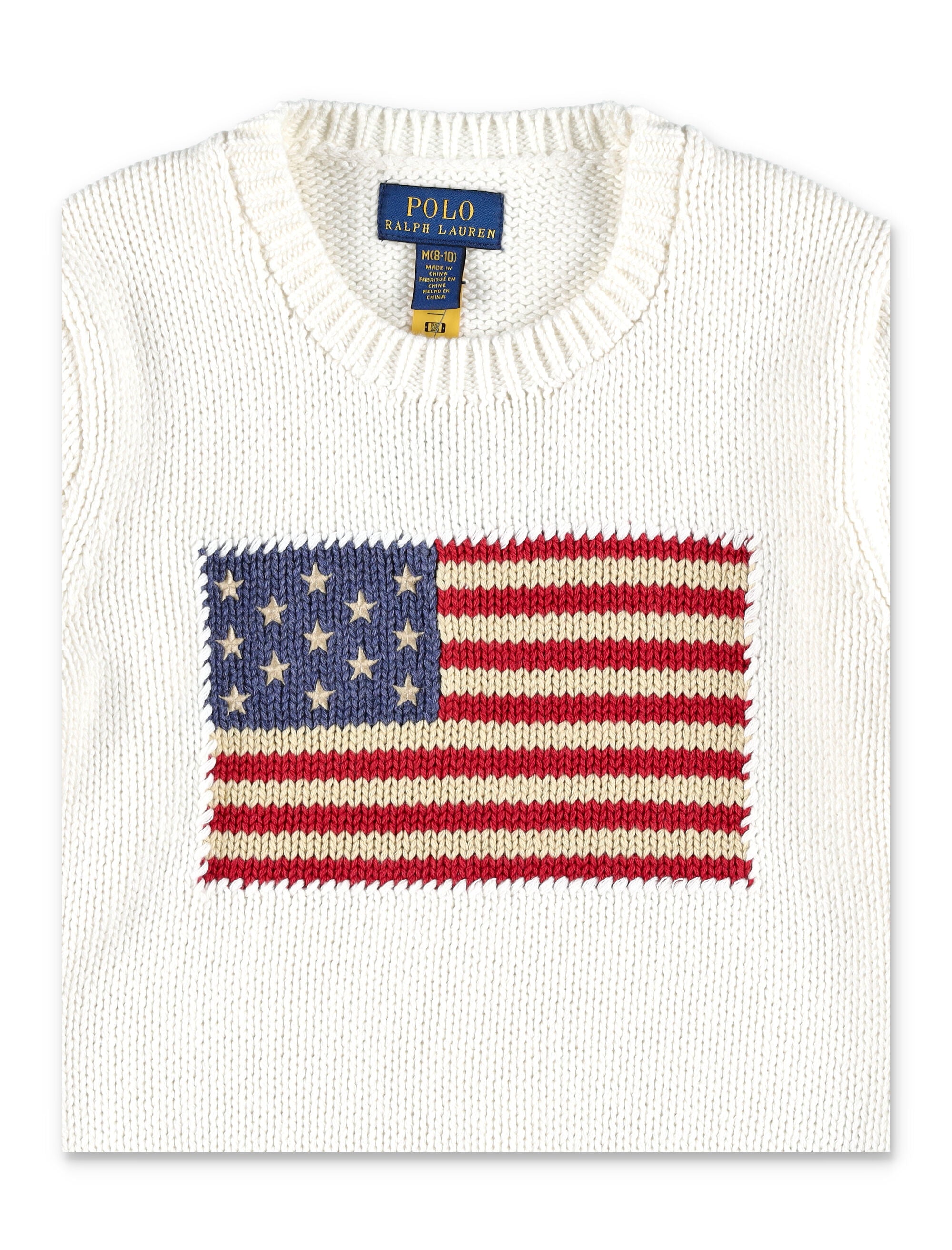 Kid - Flag knit White Cotton Sweater