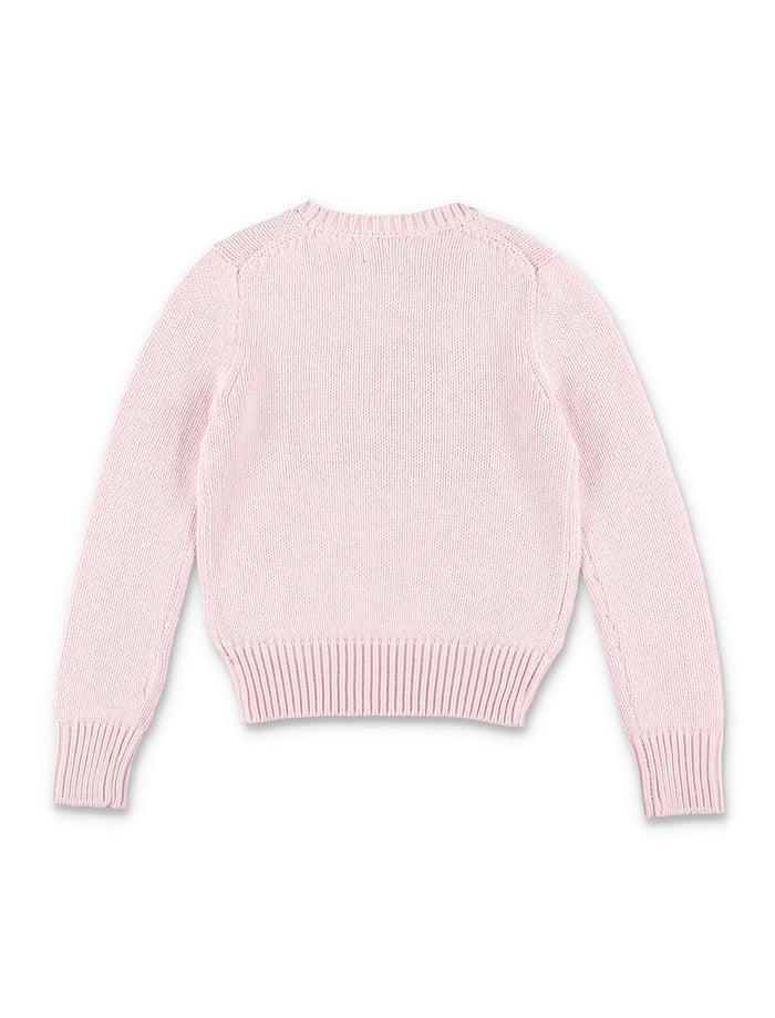 Kid - Flag knit Acacia Pink Cotton Sweater