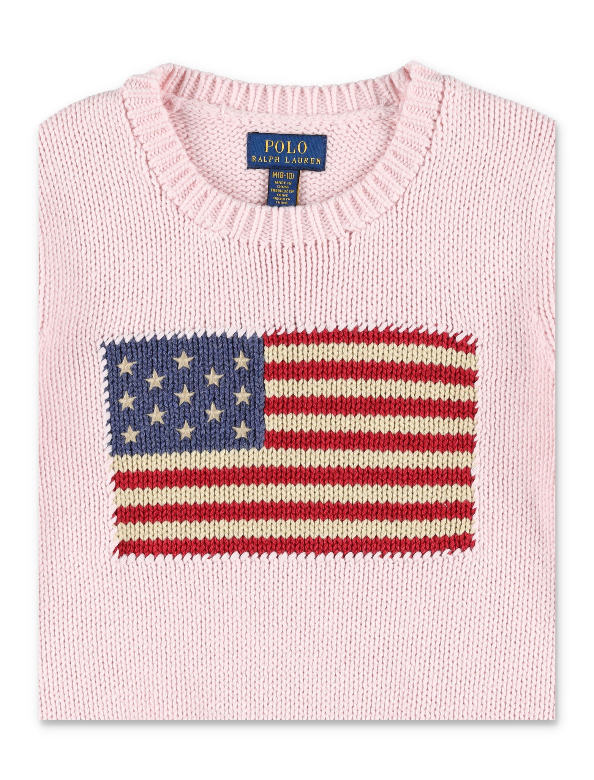 Kid - Flag knit Acacia Pink Cotton Sweater