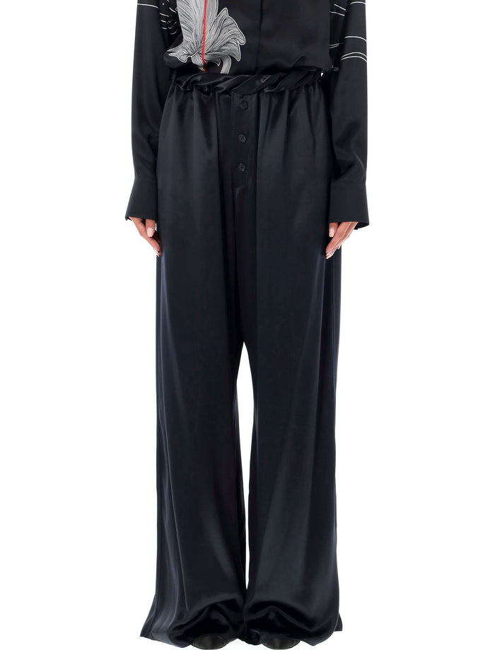 Satin pijama pants Black Viscose