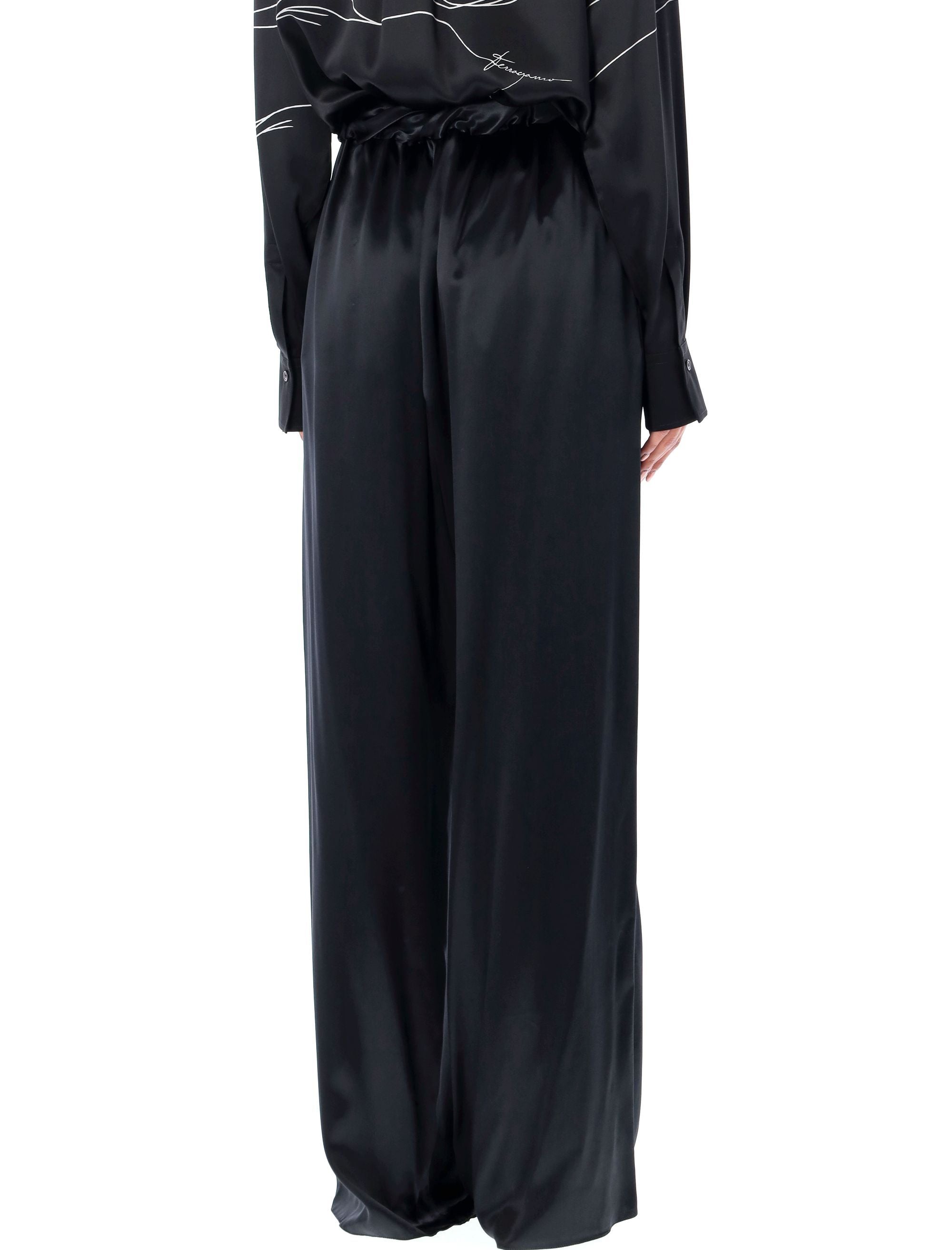 Satin pijama pants Black Viscose