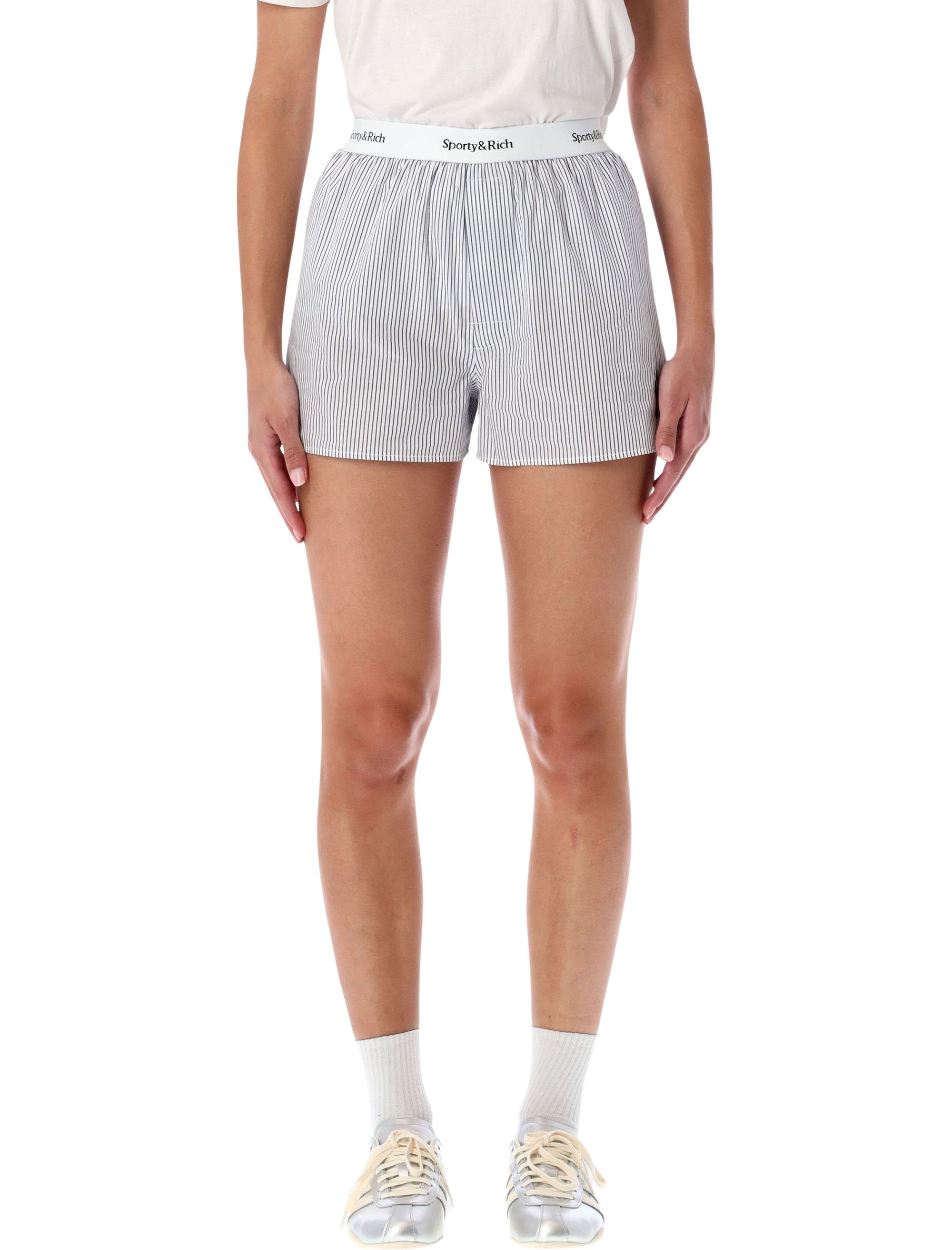 Sporty & Rich Yankees navy striped boxer shorts Cotton