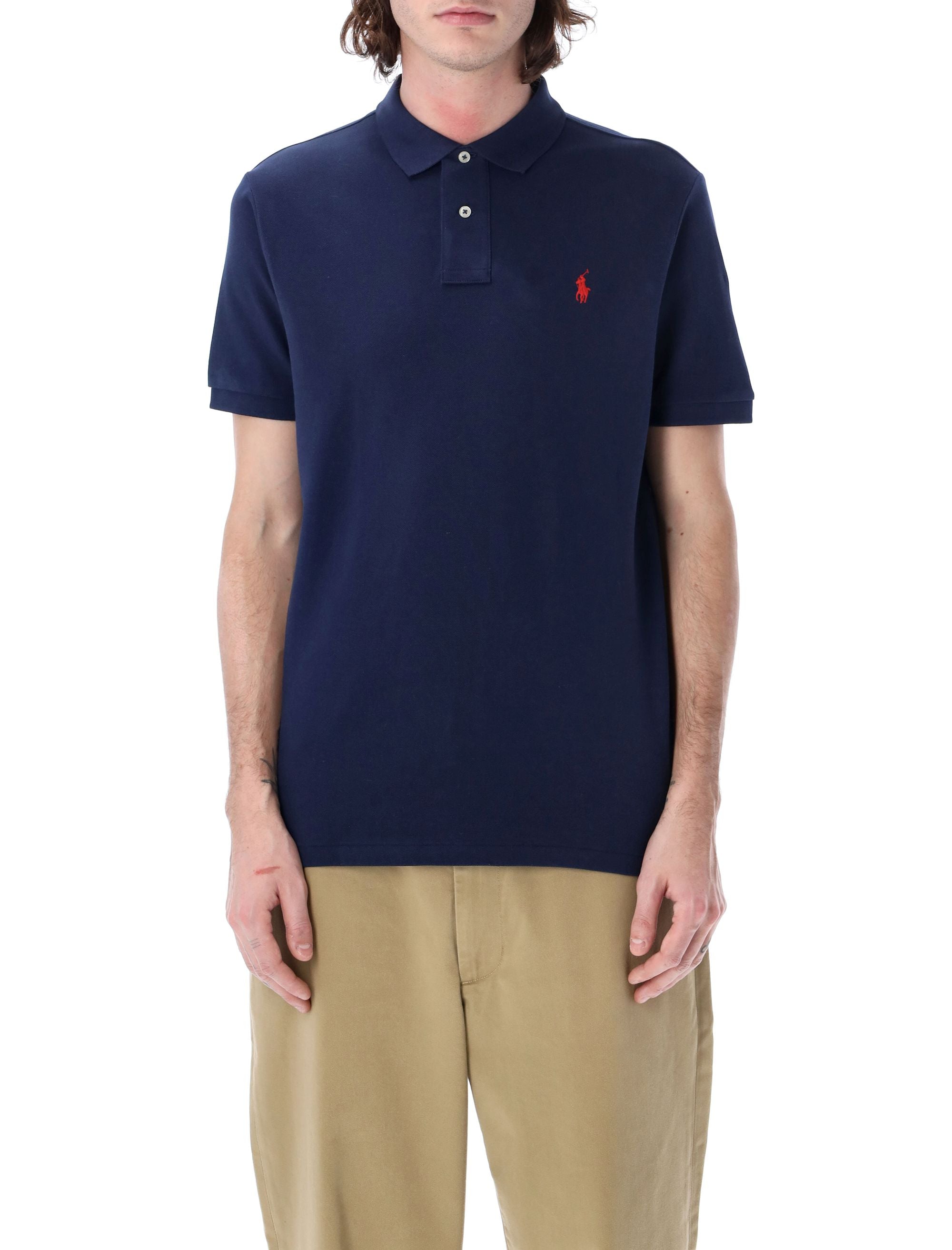 Custom slim fit polo shirt Newport Navy Cotton Tshirt