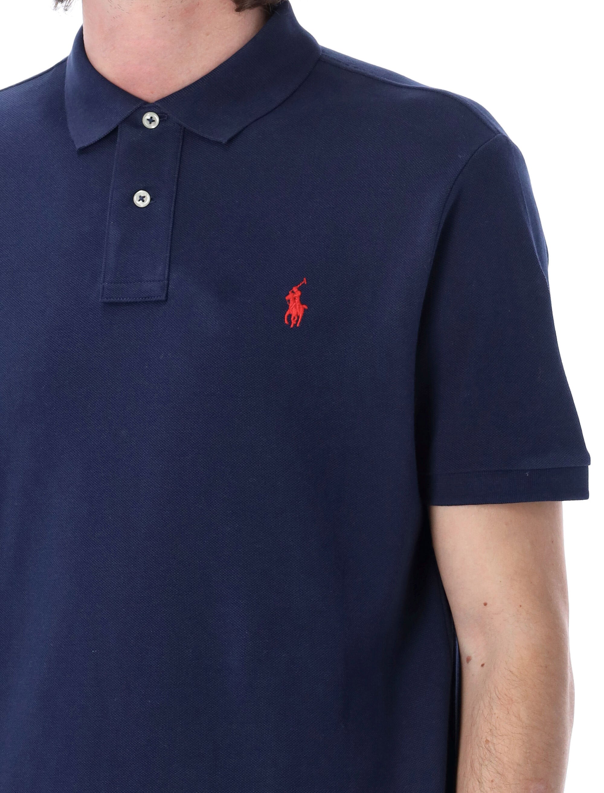 Custom slim fit polo shirt Newport Navy Cotton Tshirt