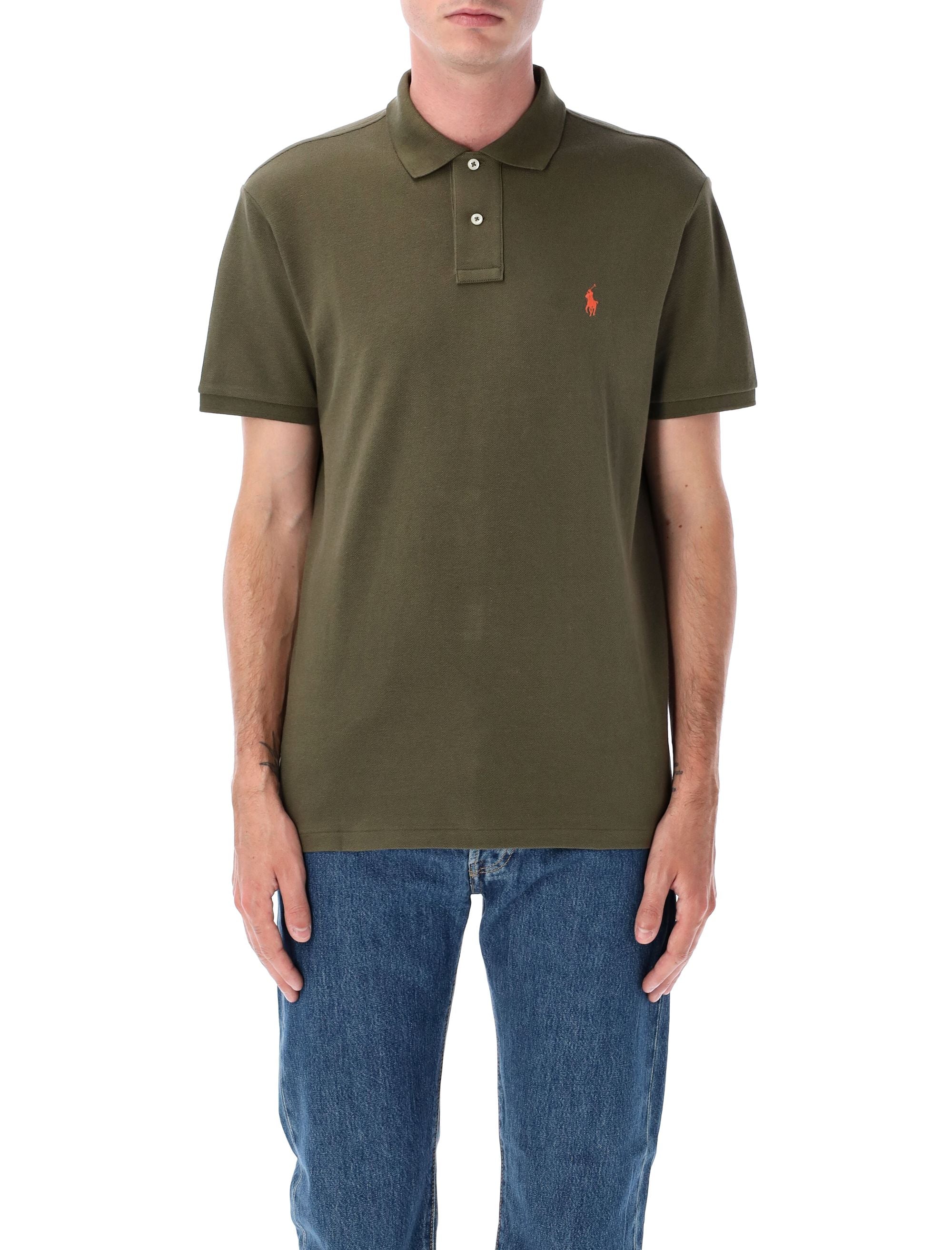 Custom slim fit polo shirt Olive Green Cotton Tshirt