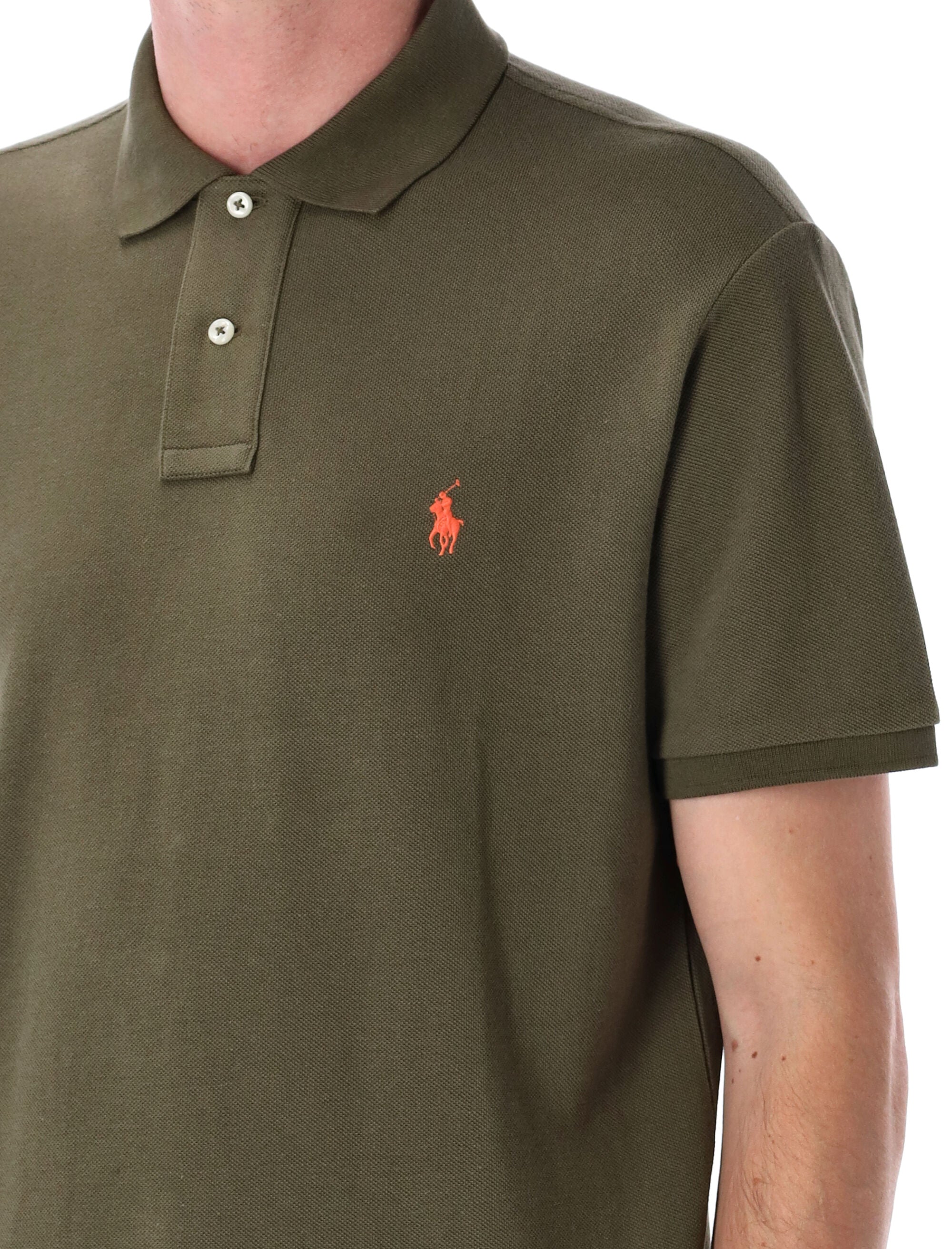 Custom slim fit polo shirt Olive Green Cotton Tshirt