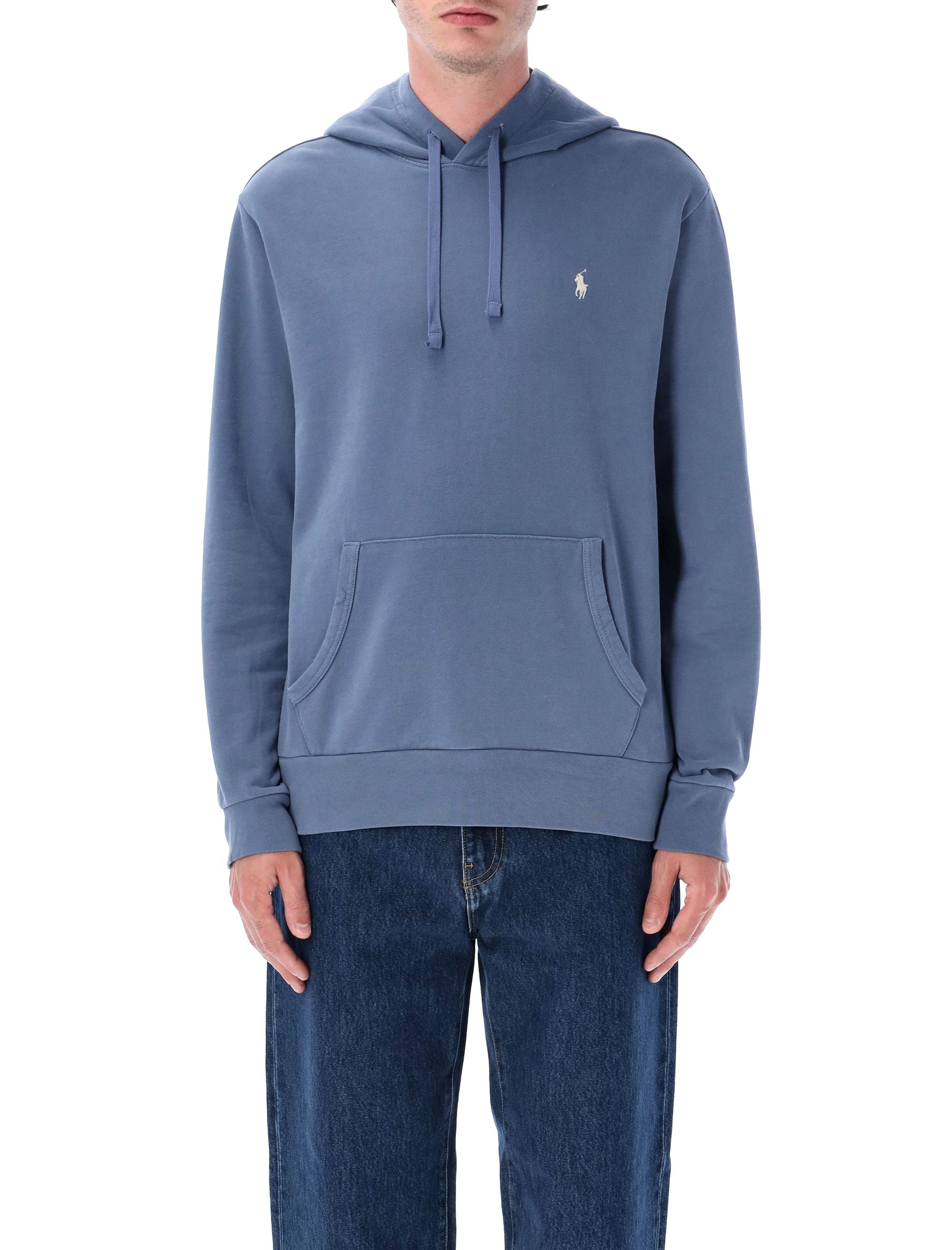 Loopback fleece hoodie Capri Blue Cotton Sweatshirt