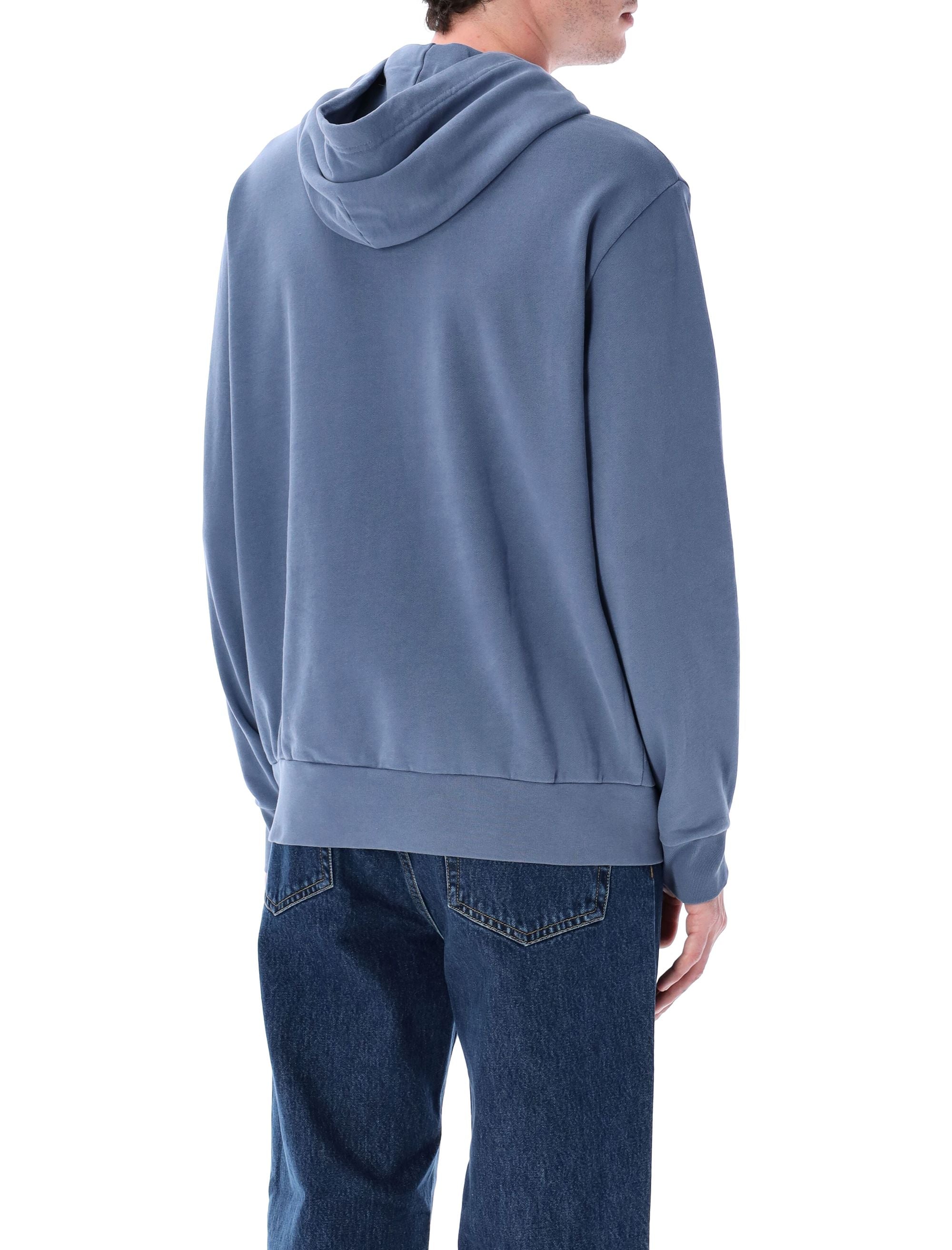 Loopback fleece hoodie Capri Blue Cotton Sweatshirt
