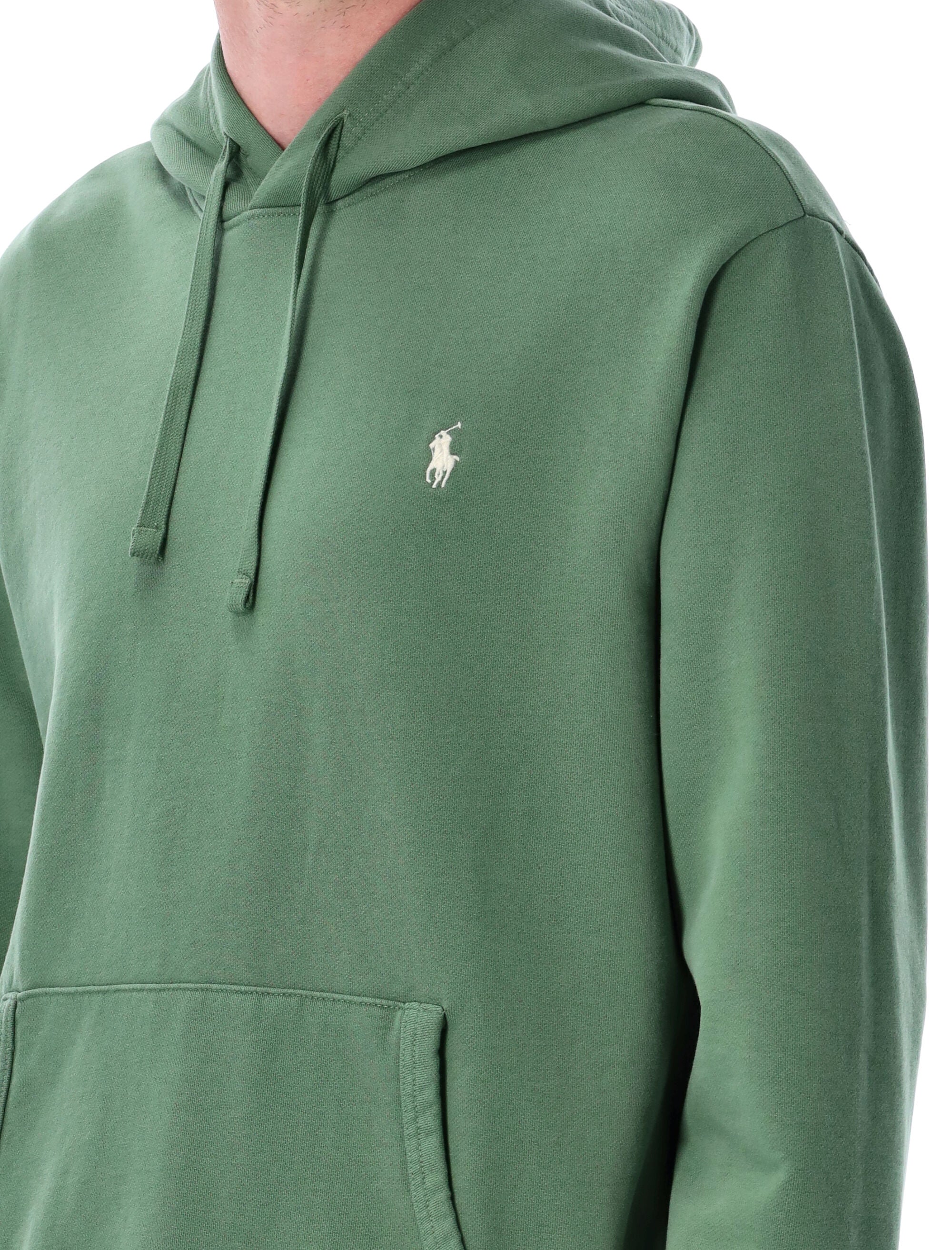 Loopback fleece hoodie Olive Green Cotton Sweatshirt