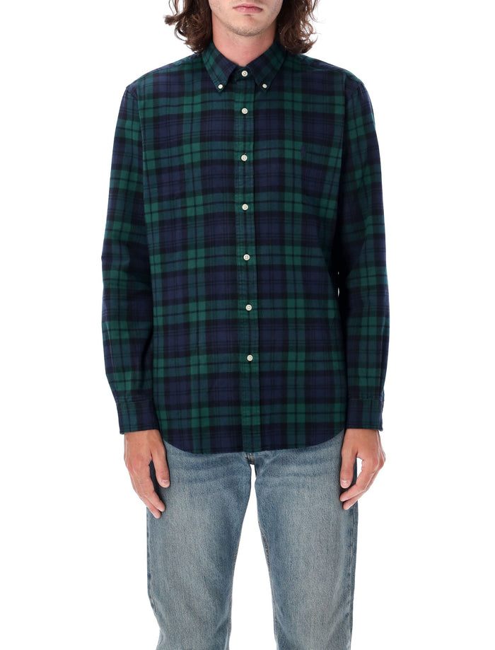 Check custom fit shirt Green Cotton