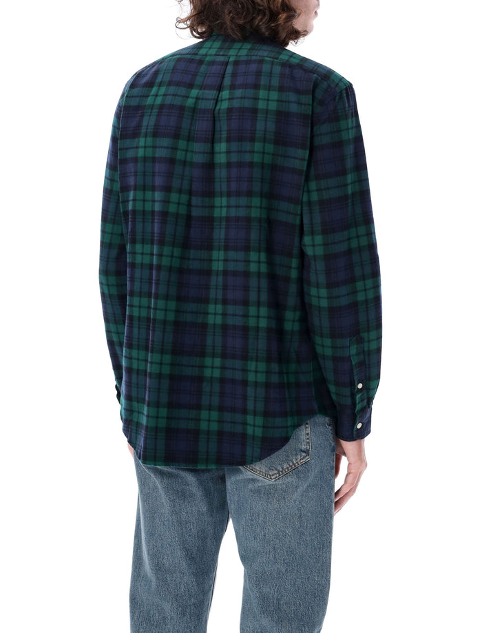 Check custom fit shirt Green Cotton