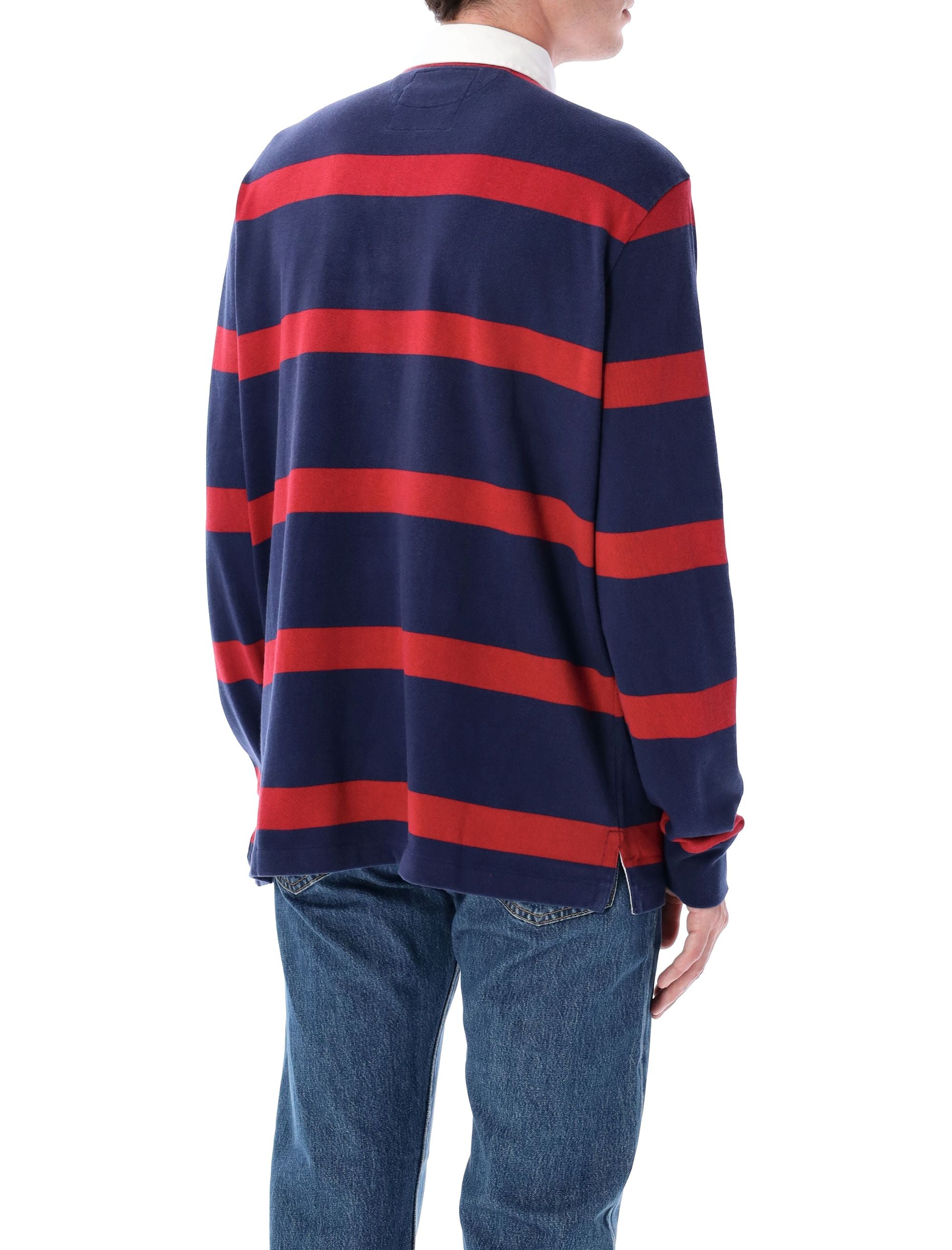 Striped cotton Rugby jumper Navy Red T-shirt