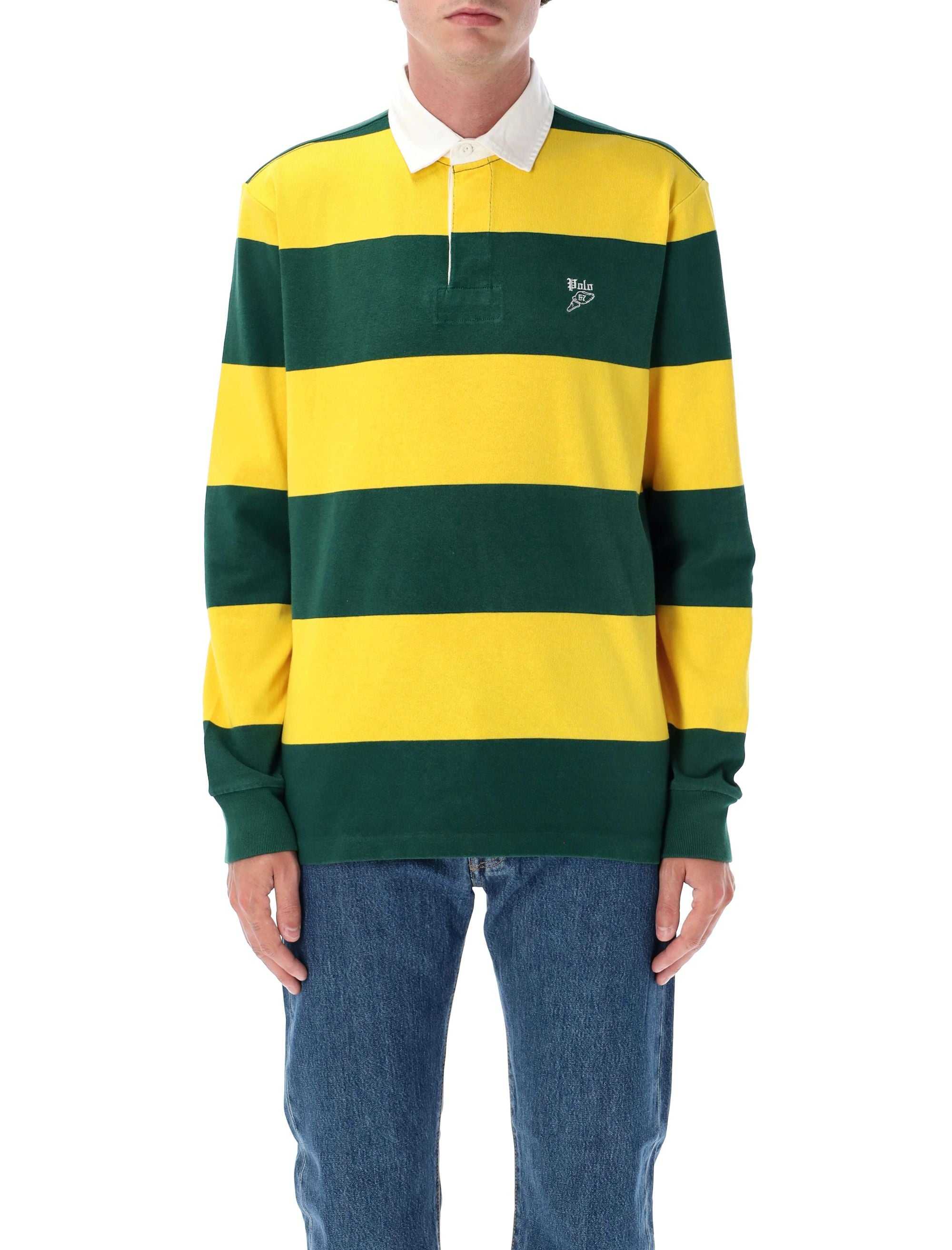 Striped cotton Rugby jumper Green Yellow T-shirt
