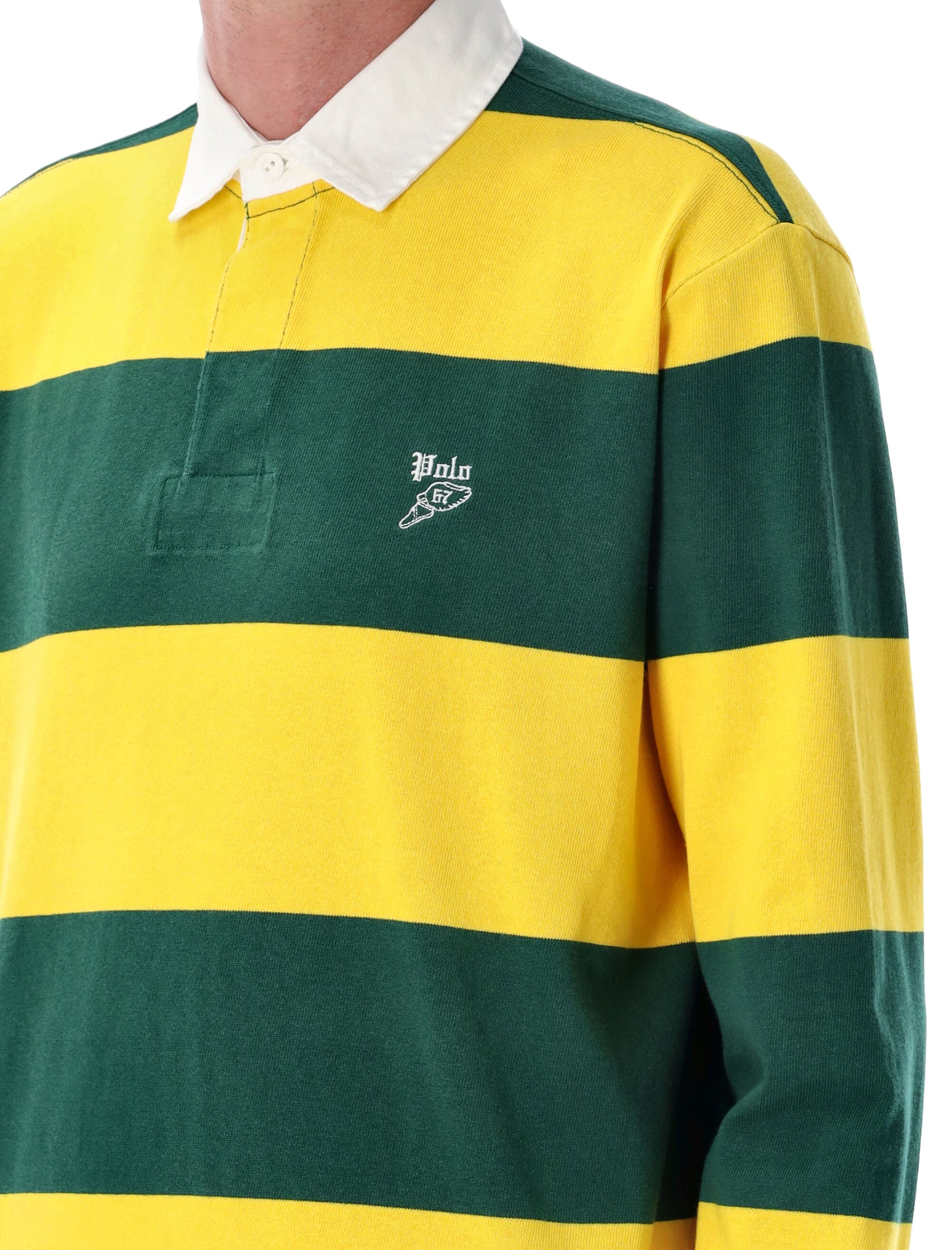 Striped cotton Rugby jumper Green Yellow T-shirt