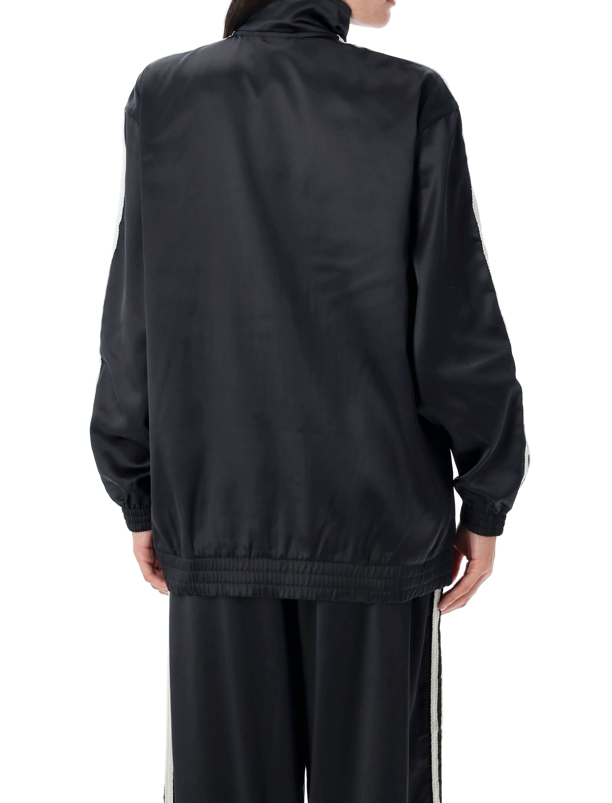 Satin ruffle 3-Stripes firebird track jacket Black Polyester Sweatshirt
