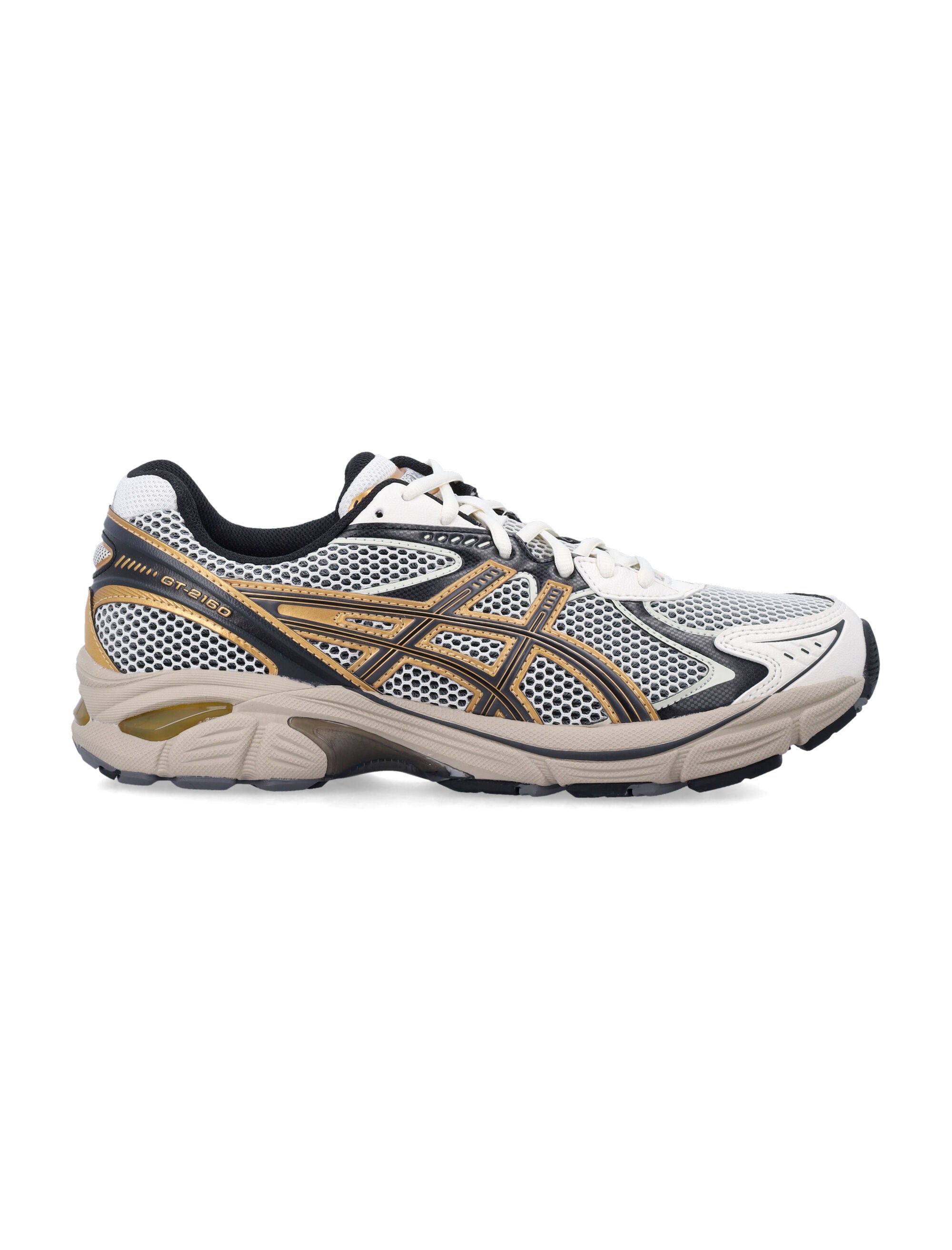 Asics GT-2160 White Mesh Sneakers Cream/pure Gold Synthetic Sole