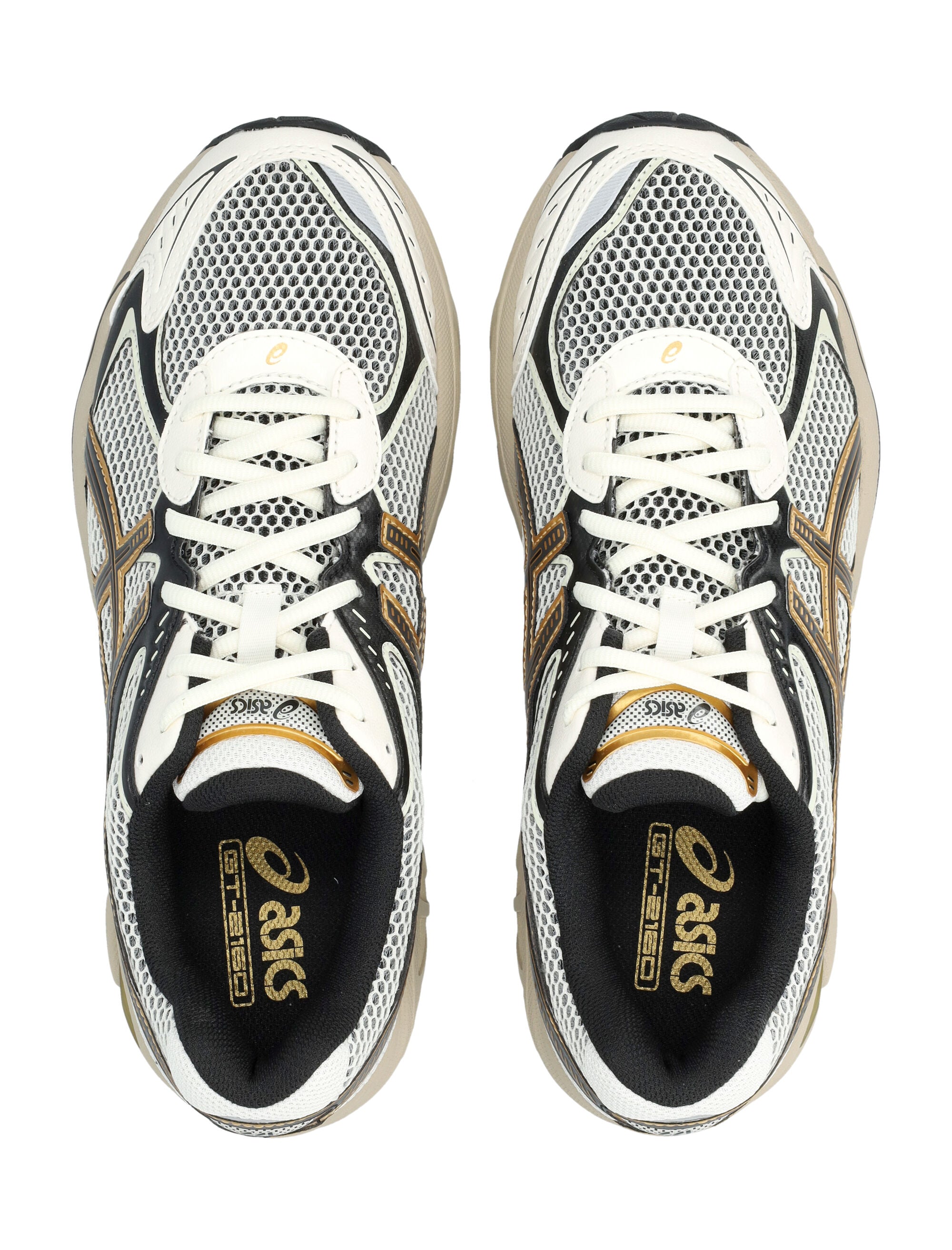 Asics GT-2160 White Mesh Sneakers Cream/pure Gold Synthetic Sole